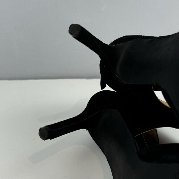 Tesori Black Suede Cross Strap Heels Size 6.5M Elegant Dress Shoes Cocktail date - Picture 9 of 11